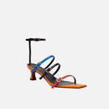 Naomi Sandals Pale Orange & Black & Matisse Blue Soft Front
