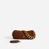 XX Mini Cylinder Chocolate Suede Leather