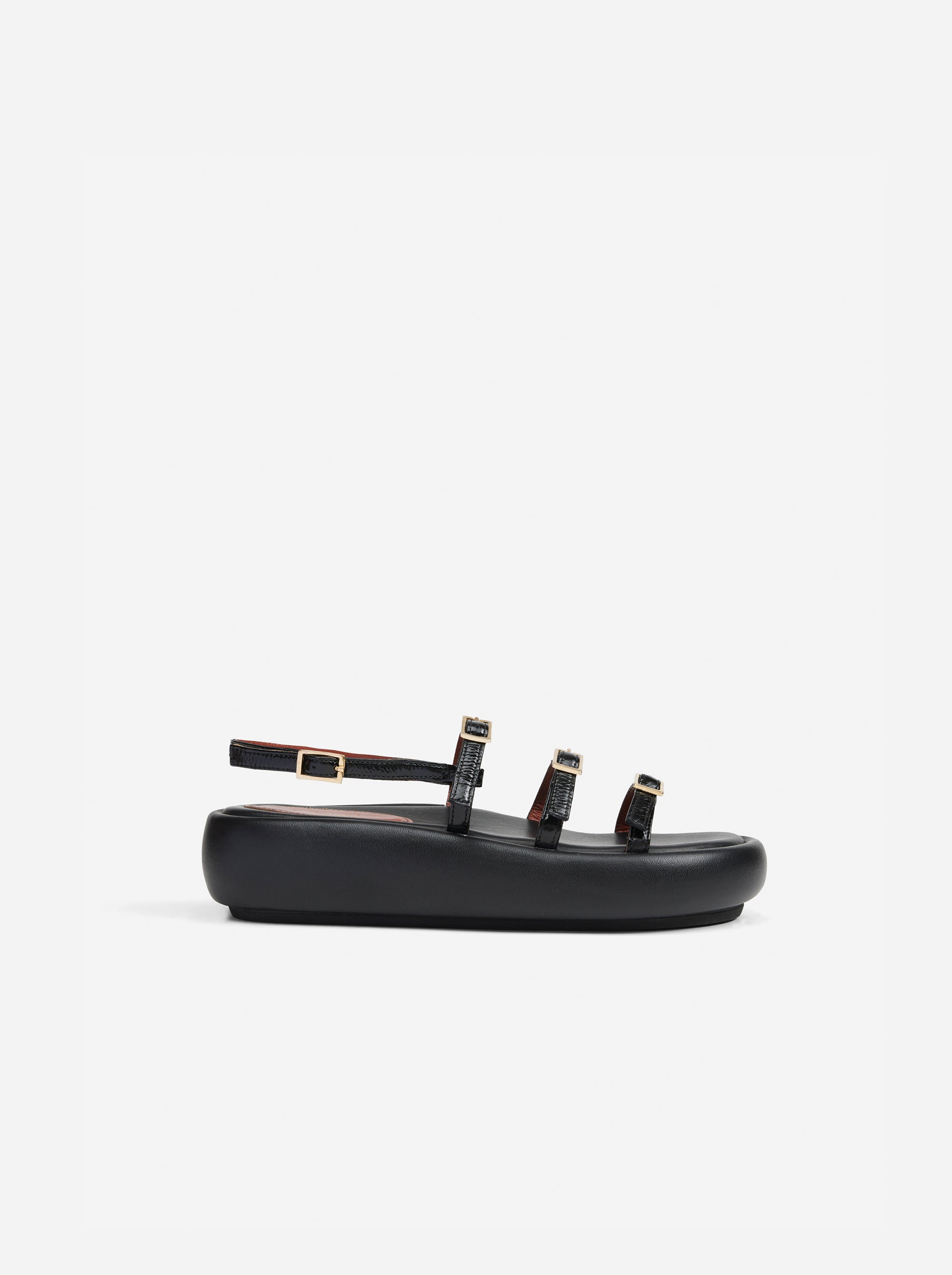 Cage Chunky Slides Black Soft Side