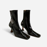 Duck Boots Stretch Vegan Patent Black Side