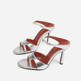 Almond Toe Sandals City Metallic Soft Front