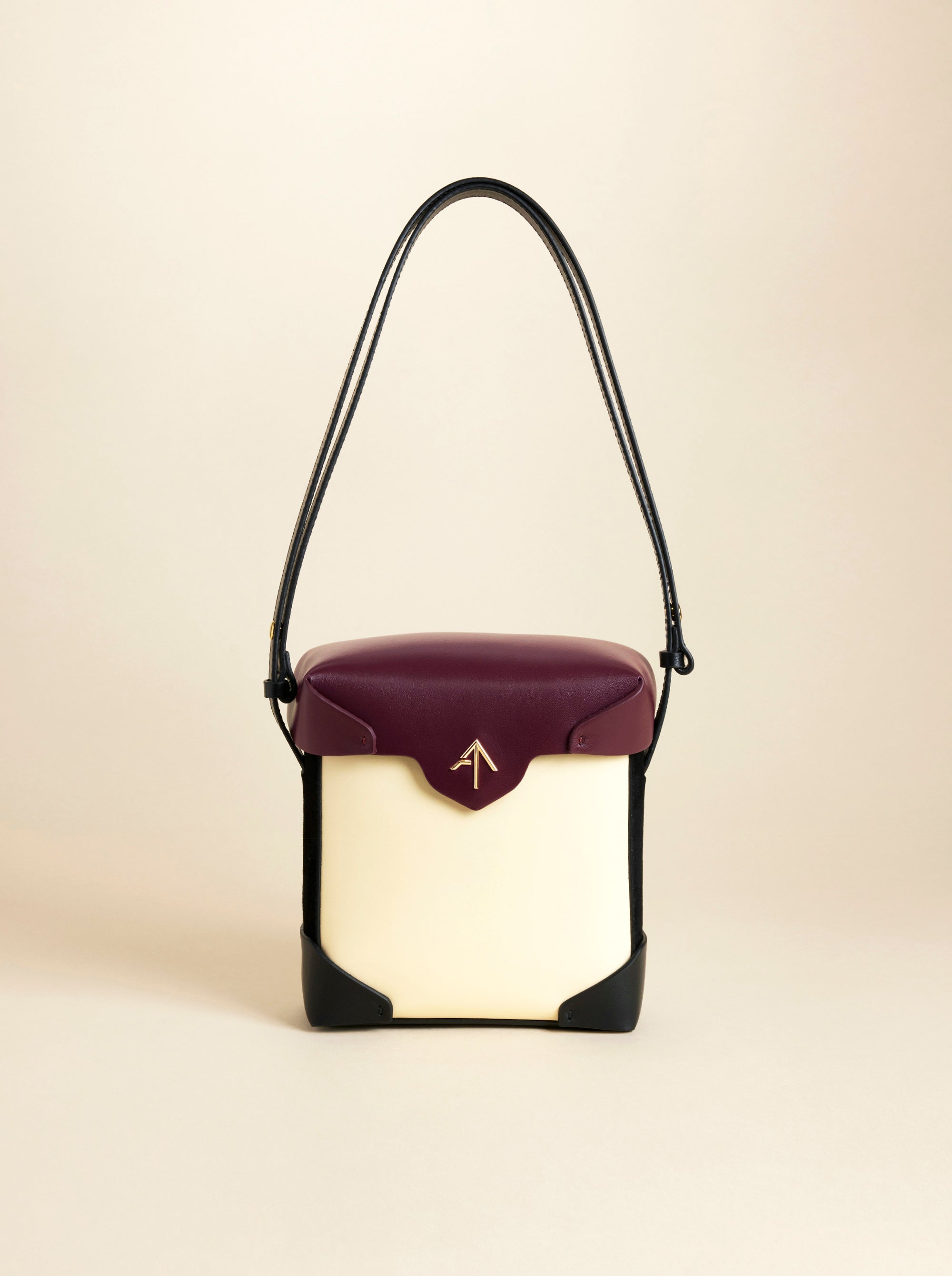 Mini Pristine SOFT CALF LEATHER & VEGETABLE TANNED CALF LEATHER & SUEDE LEATHER Merlot & Vanilla & Black