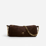Cylinder Deep Brown Suede Front