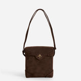Mini Pristine Deep Brown Suede Front
