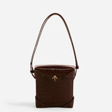 Mini Pristine Reddish Brown Croc Front