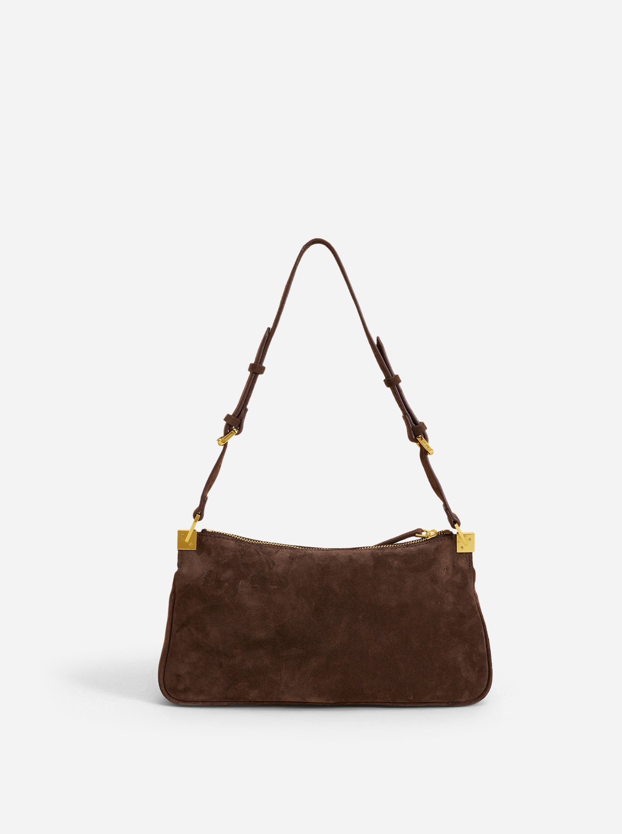 Three Zipped Deep Brown Suede
