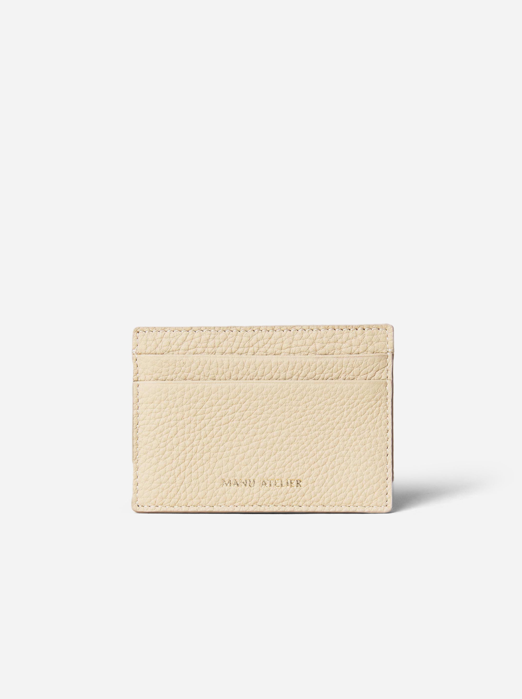 Manu Cardholder Vanilla Gold Embossed Front