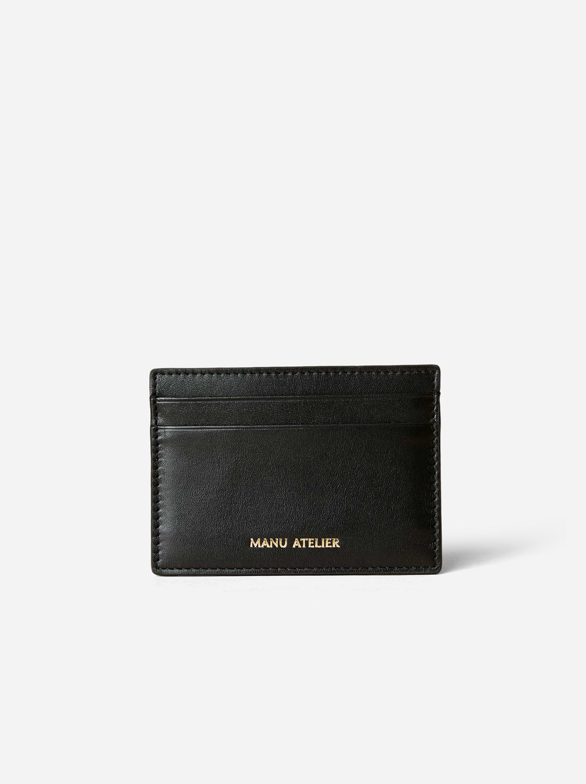 Manu Cardholder Black Gold Embossed Soft Front
