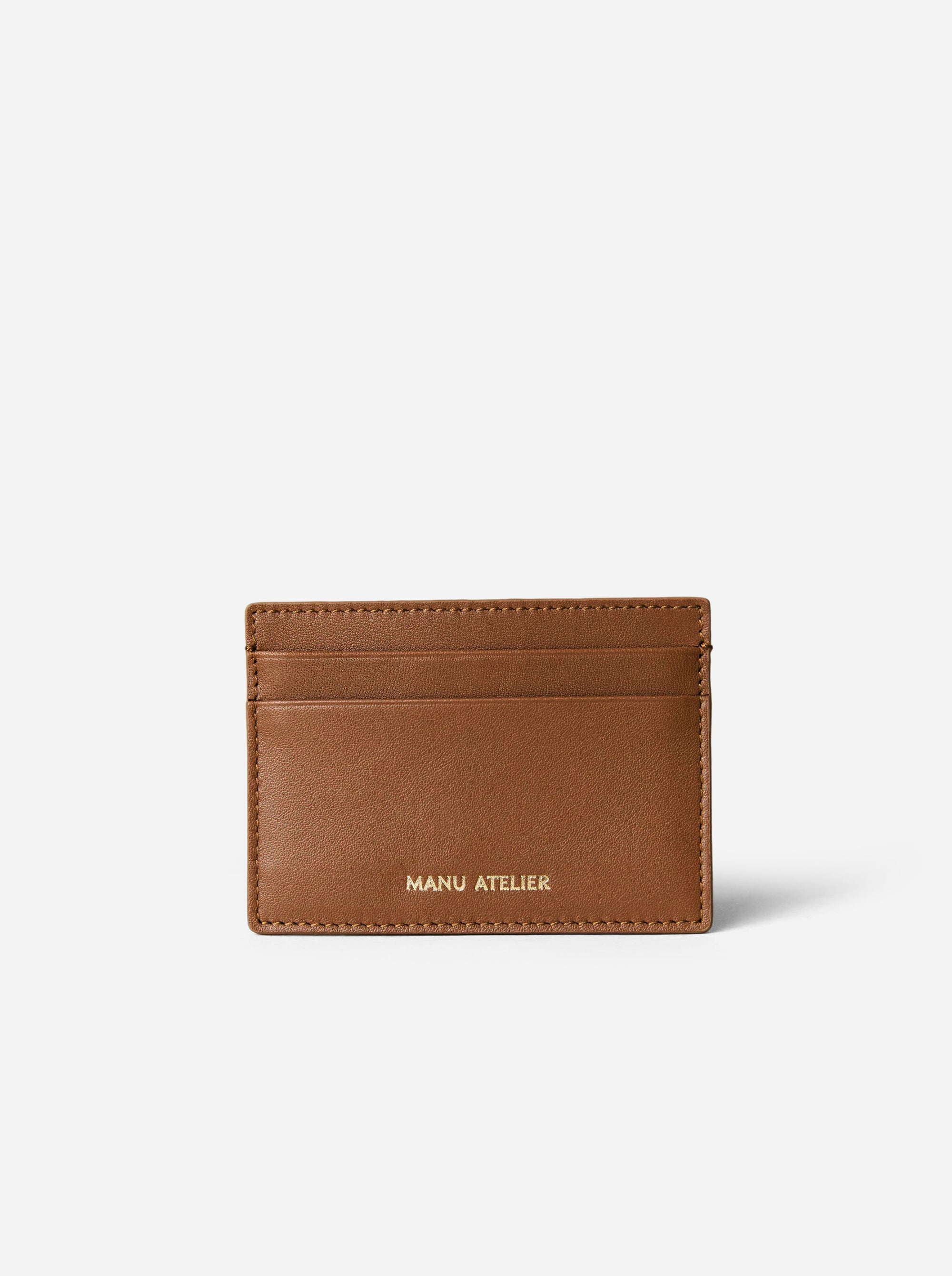 Manu Cardholder Walnut Gold Embossed Soft Front