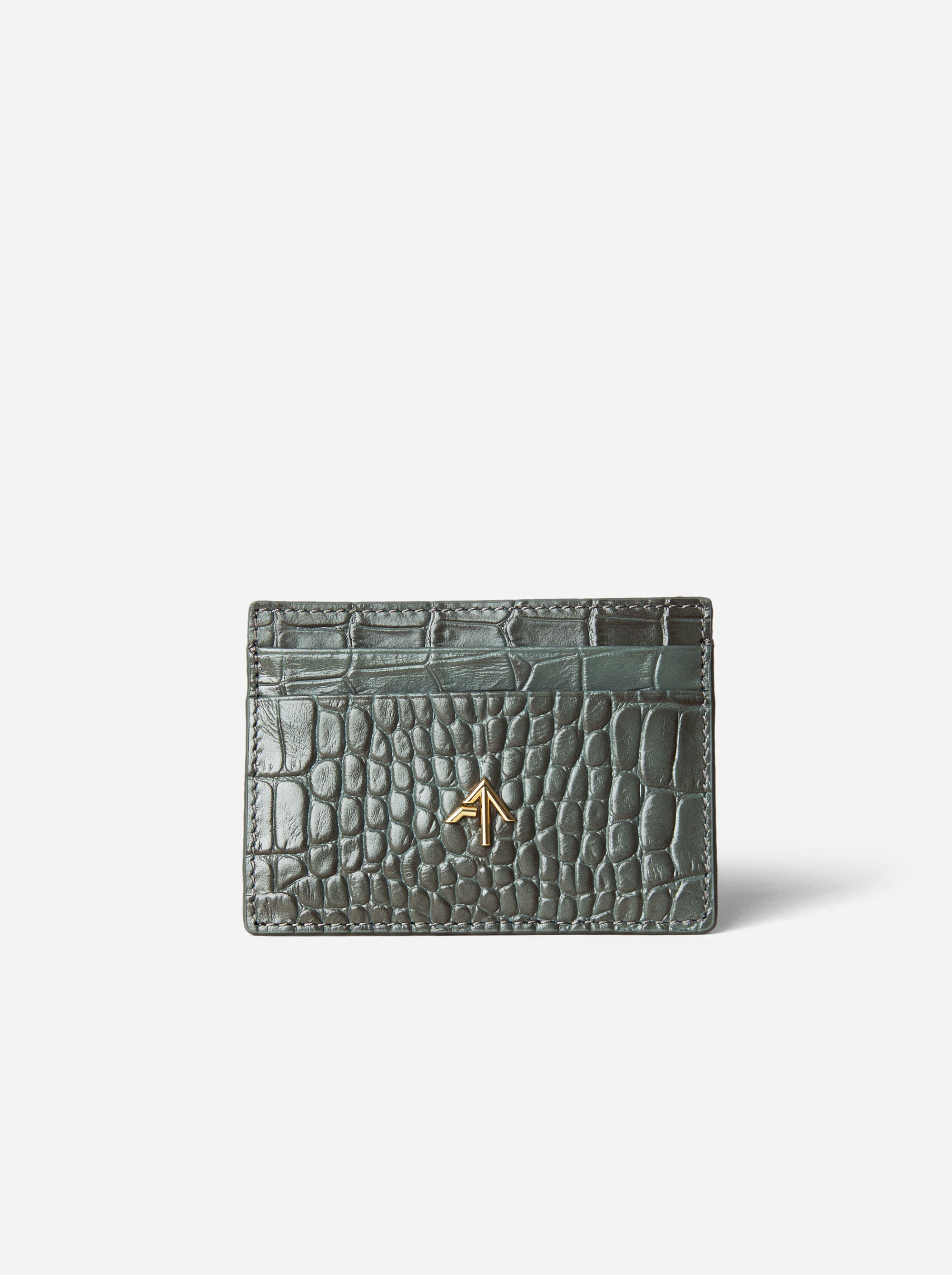 Manu Cardholder Grey Croc Front