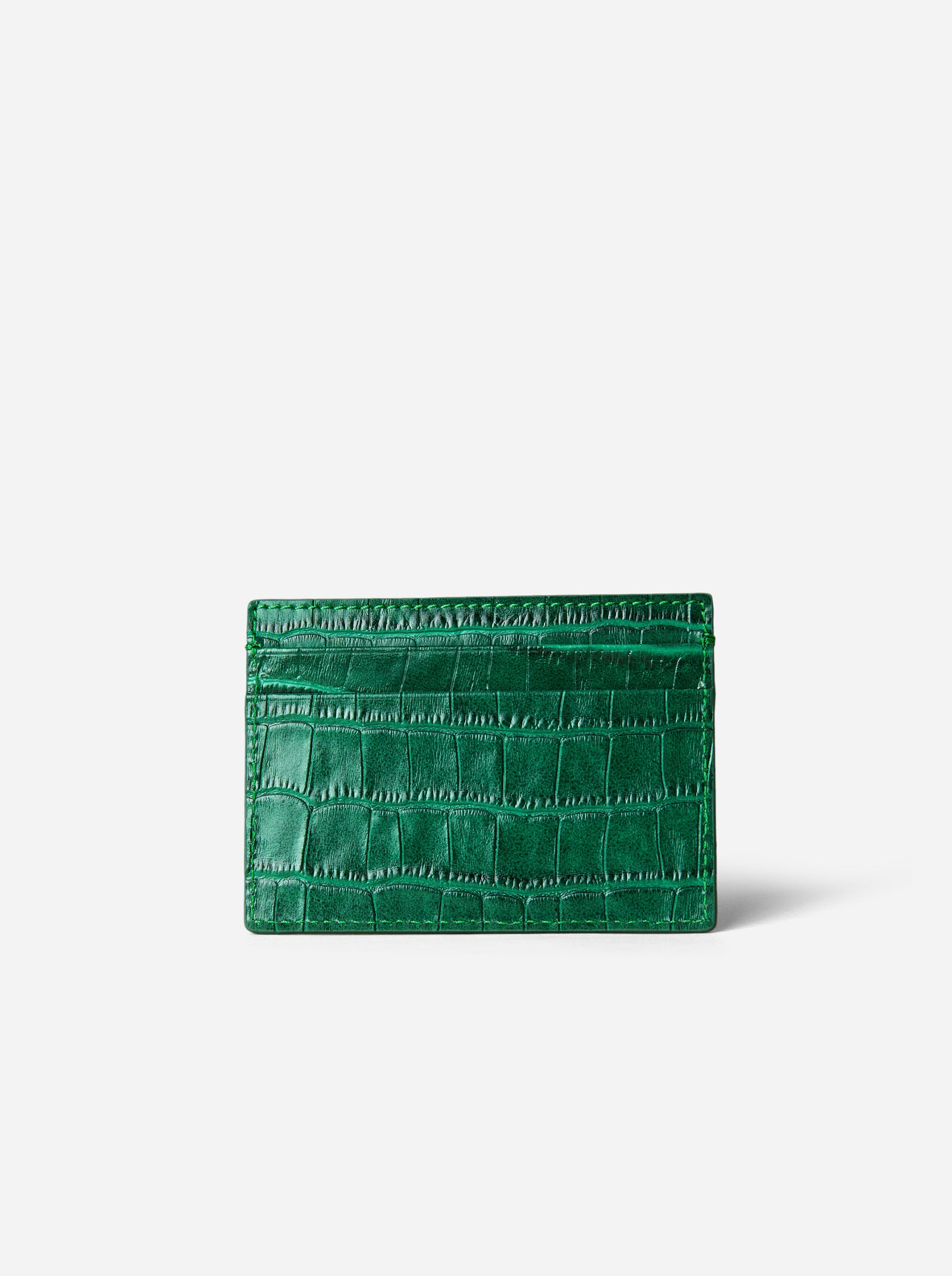 Manu Cardholder Emerald Green Croc Back