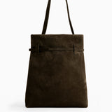 Tote Du Jour Tobacco Green Suede Back