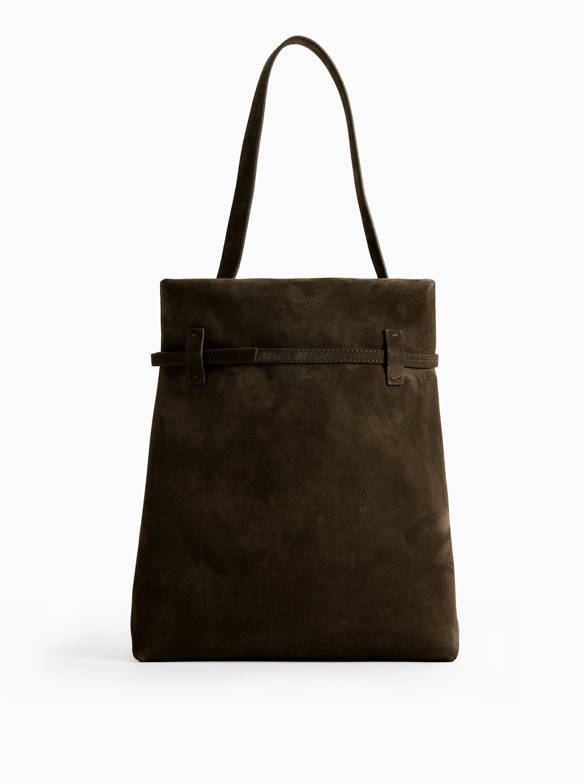 Tote Du Jour Tobacco Green Suede Back