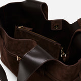 Cambon Cabas Deep Brown Suede Inside