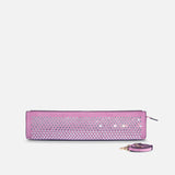 Pencil Box Cyclamen Suede with Crystals Front