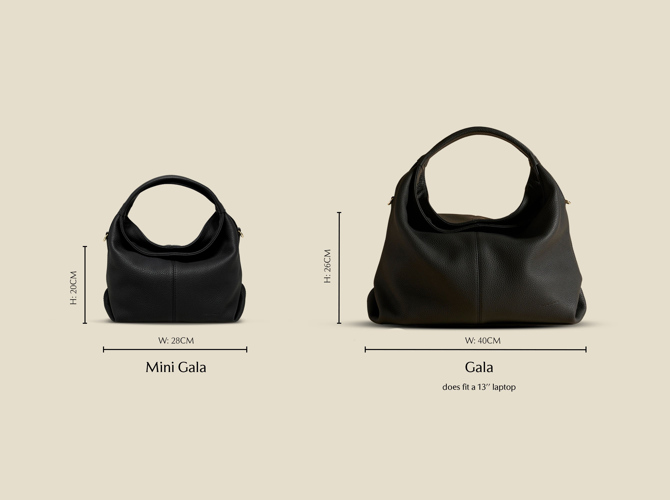 Mini Gala Black and Gala Black Calf Skin