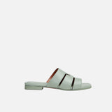 15 Woven Leather Slippers Water Green Soft