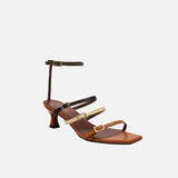 Naomi Sandals Orange Camel & Vanilla & Black & Khaki Soft