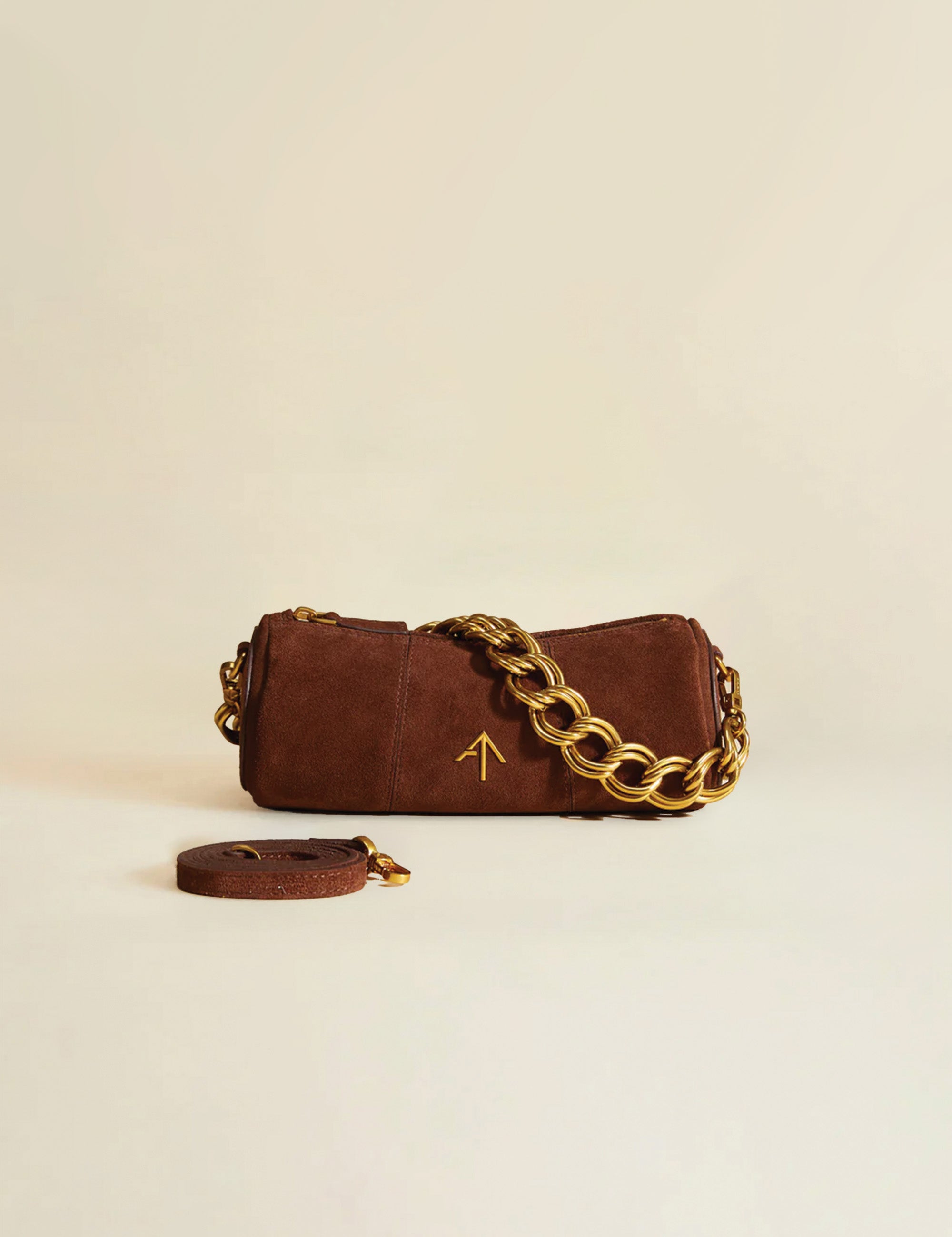 XX Mini Cylinder Chocolate Suede Leather