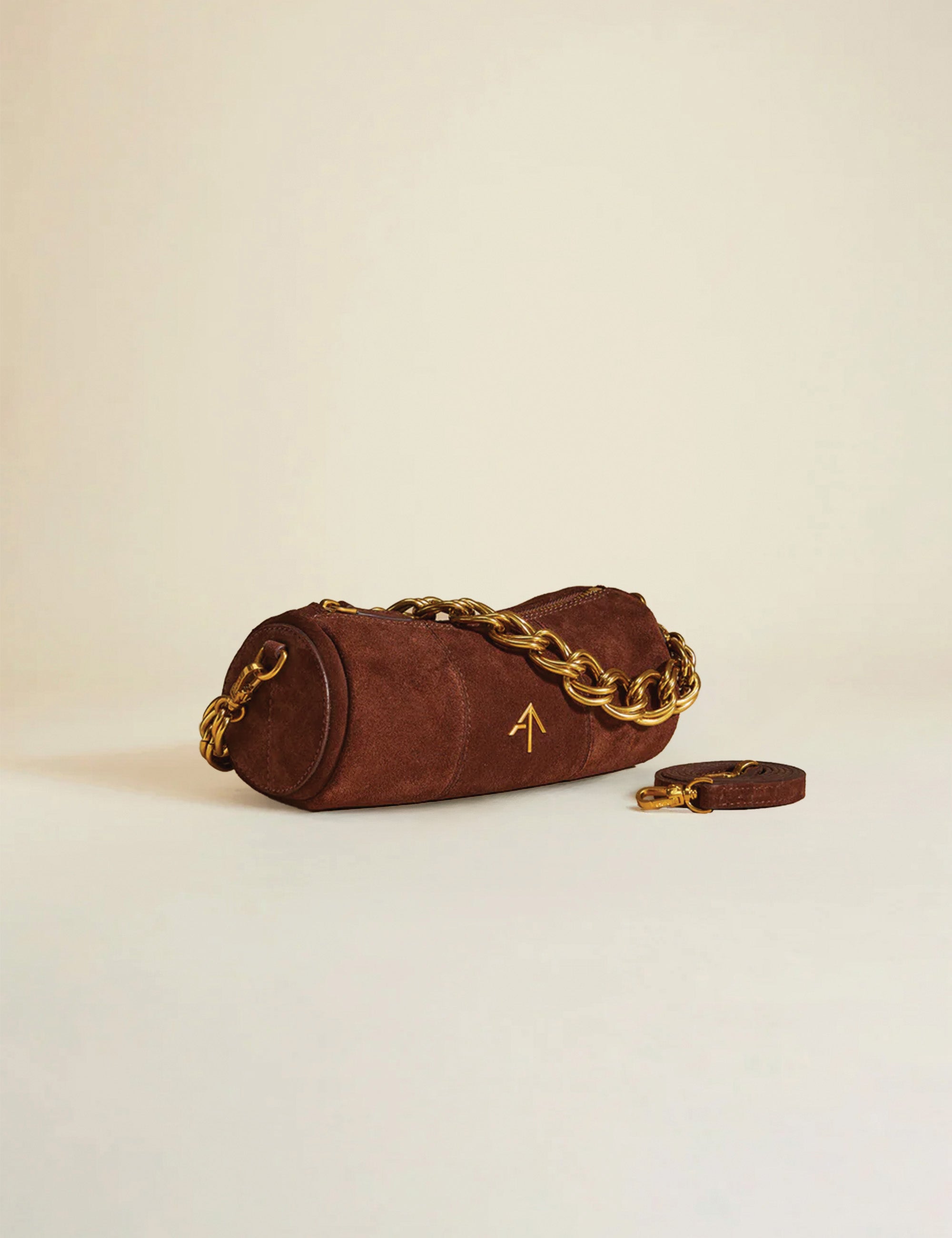 XX Mini Cylinder Chocolate Suede Leather 2 