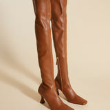 Over Knee High Duck Boots Walnut