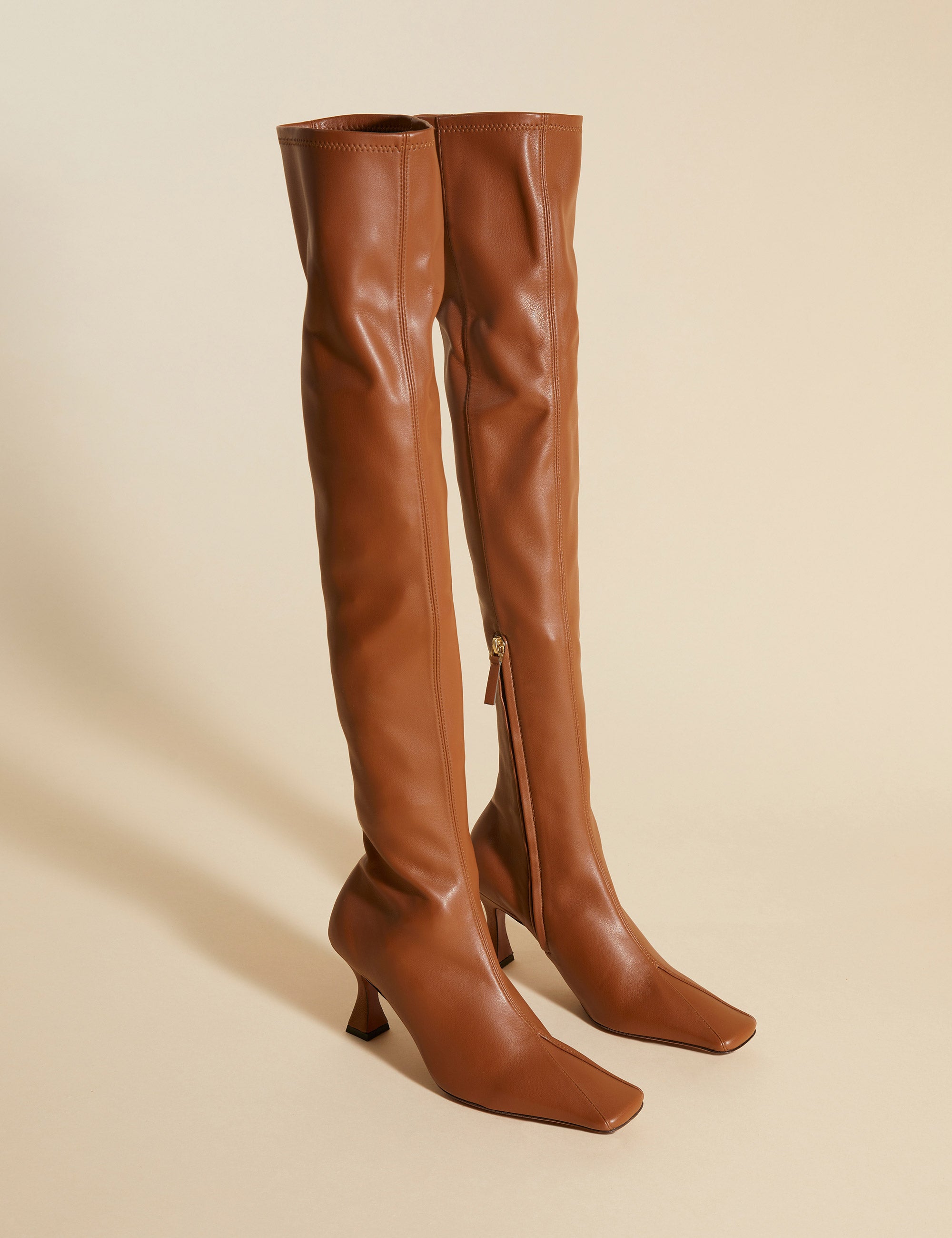 Over Knee High Duck Boots Walnut