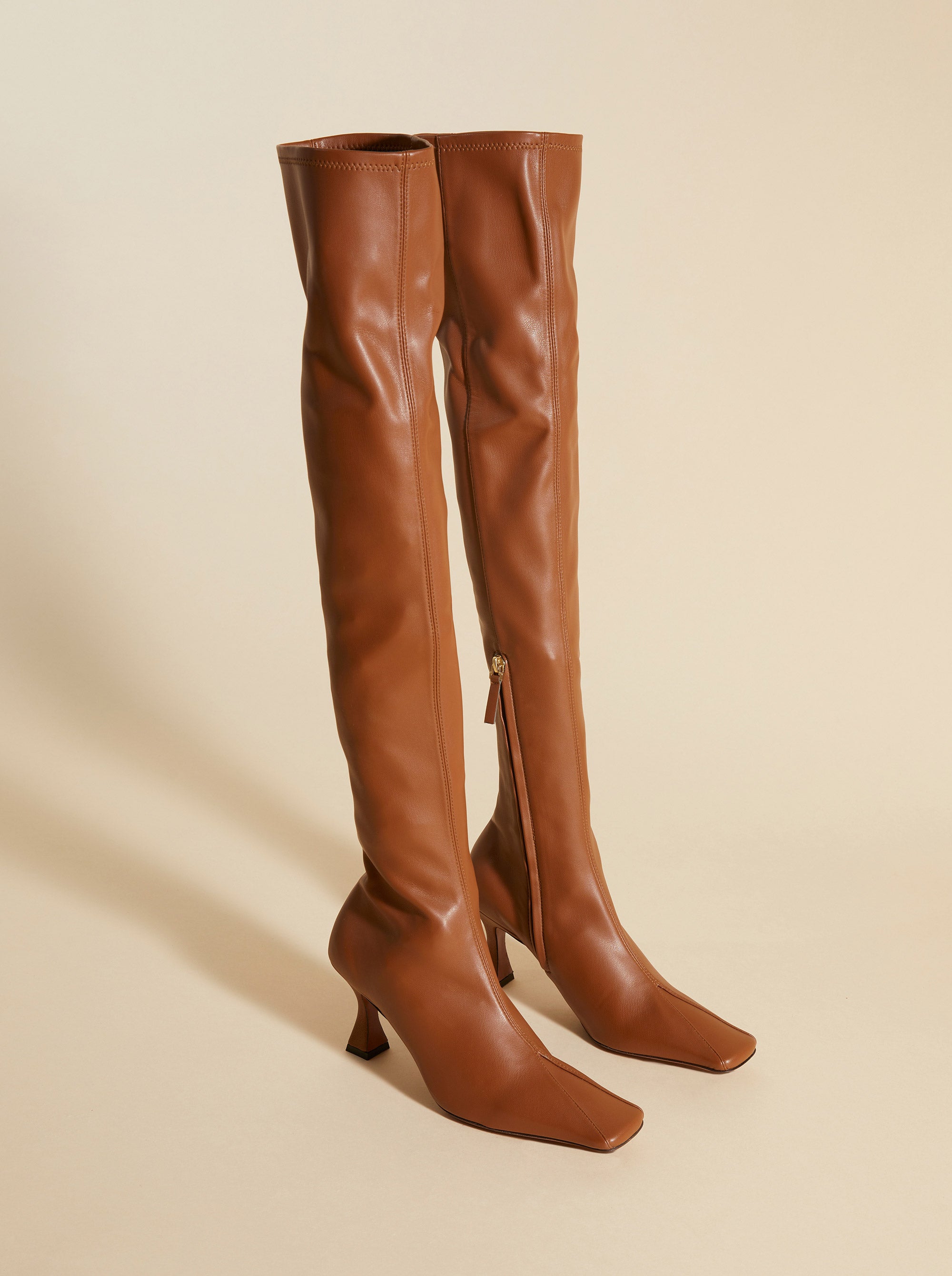 Over Knee High Duck Boots Walnut
