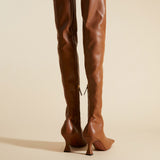 Over Knee High Duck Boots Walnut Back