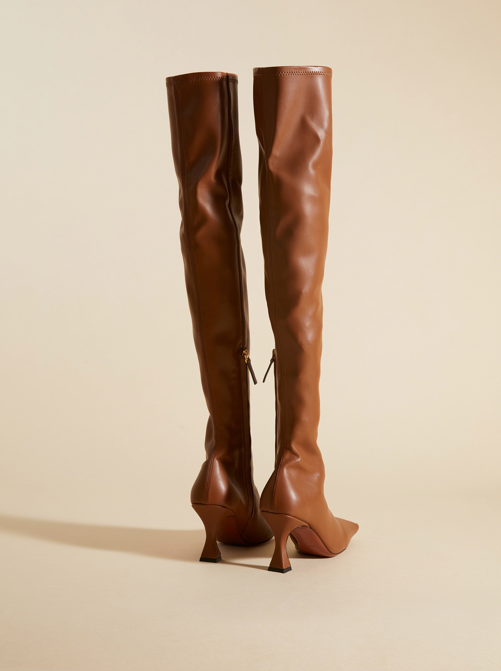 Over Knee High Duck Boots Walnut Back