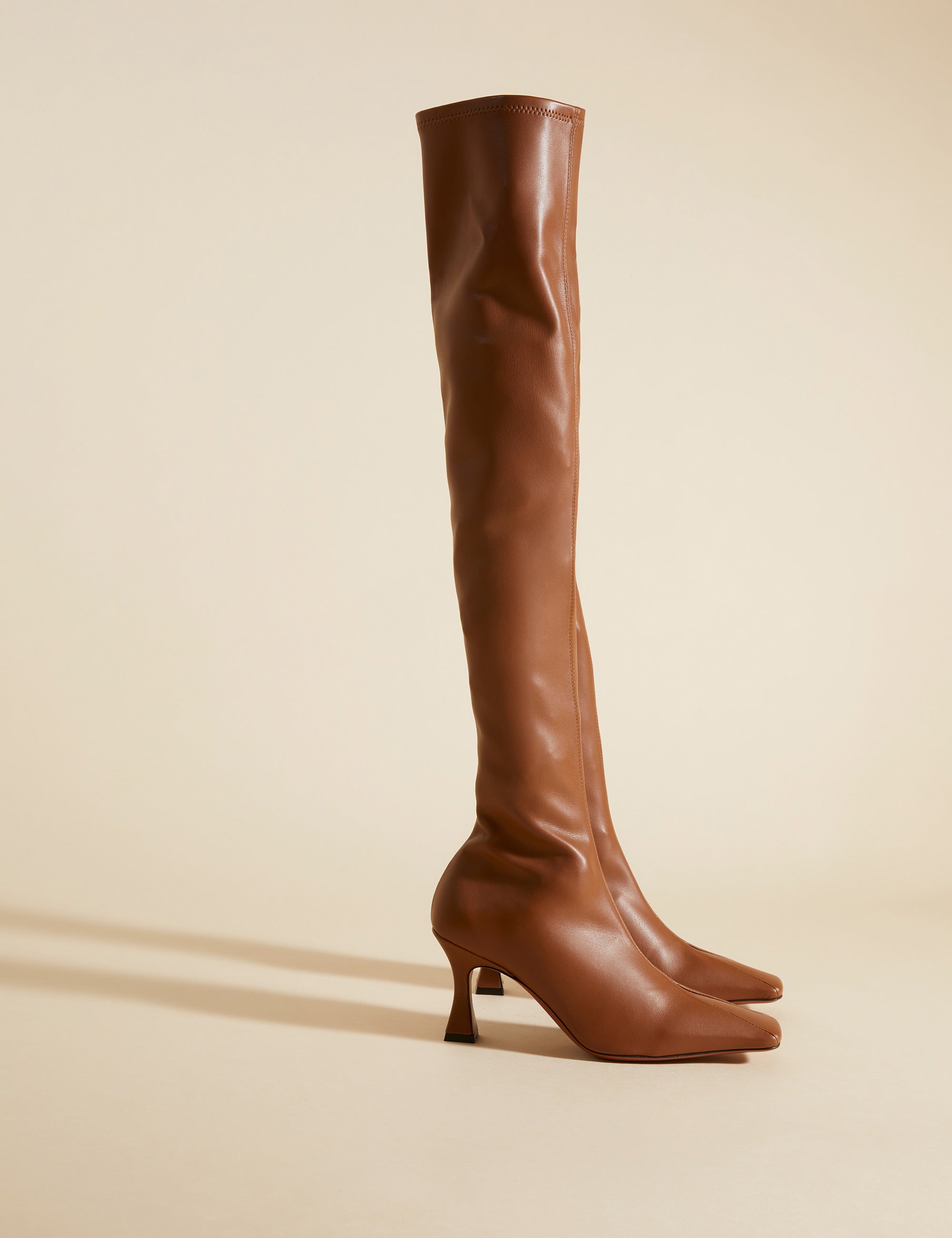 Over Knee High Duck Boots Walnut Side