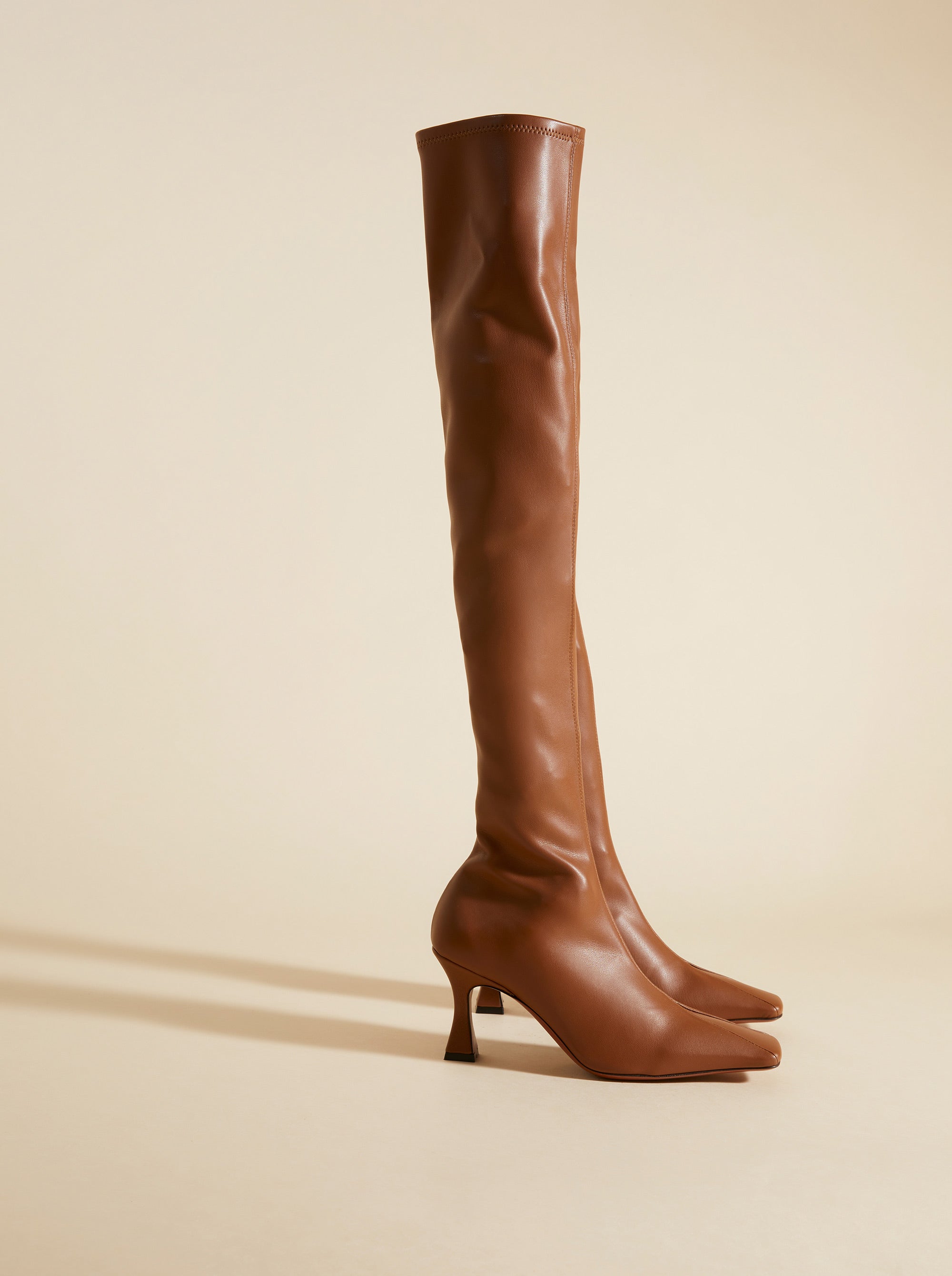 Over Knee High Duck Boots Walnut Side