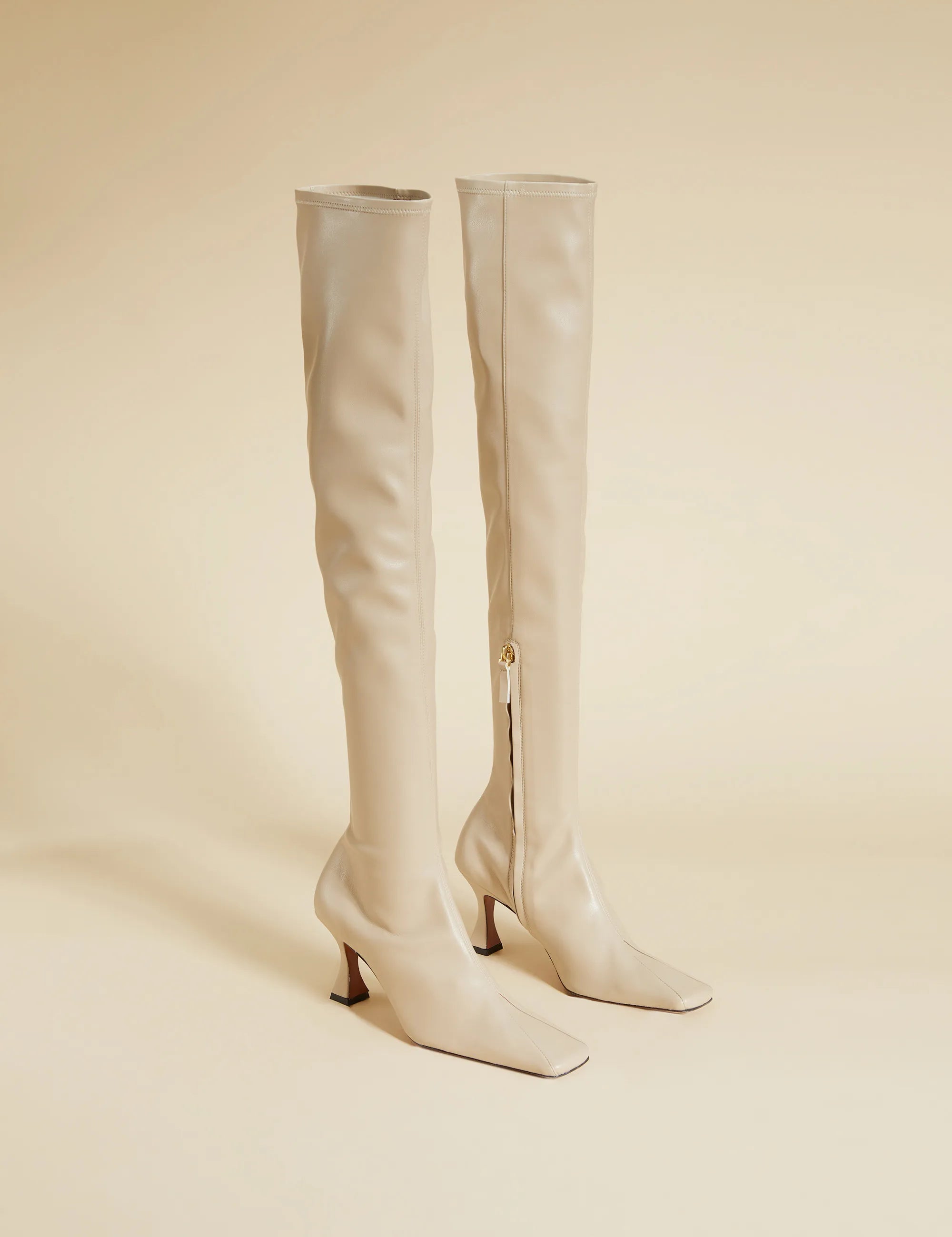 Over Knee High Duck Boots Light Grey