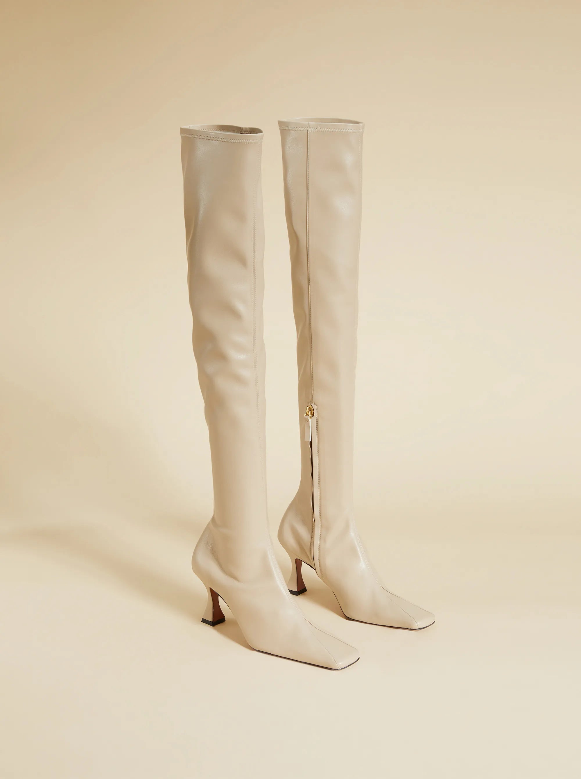 Over Knee High Duck Boots Light Grey