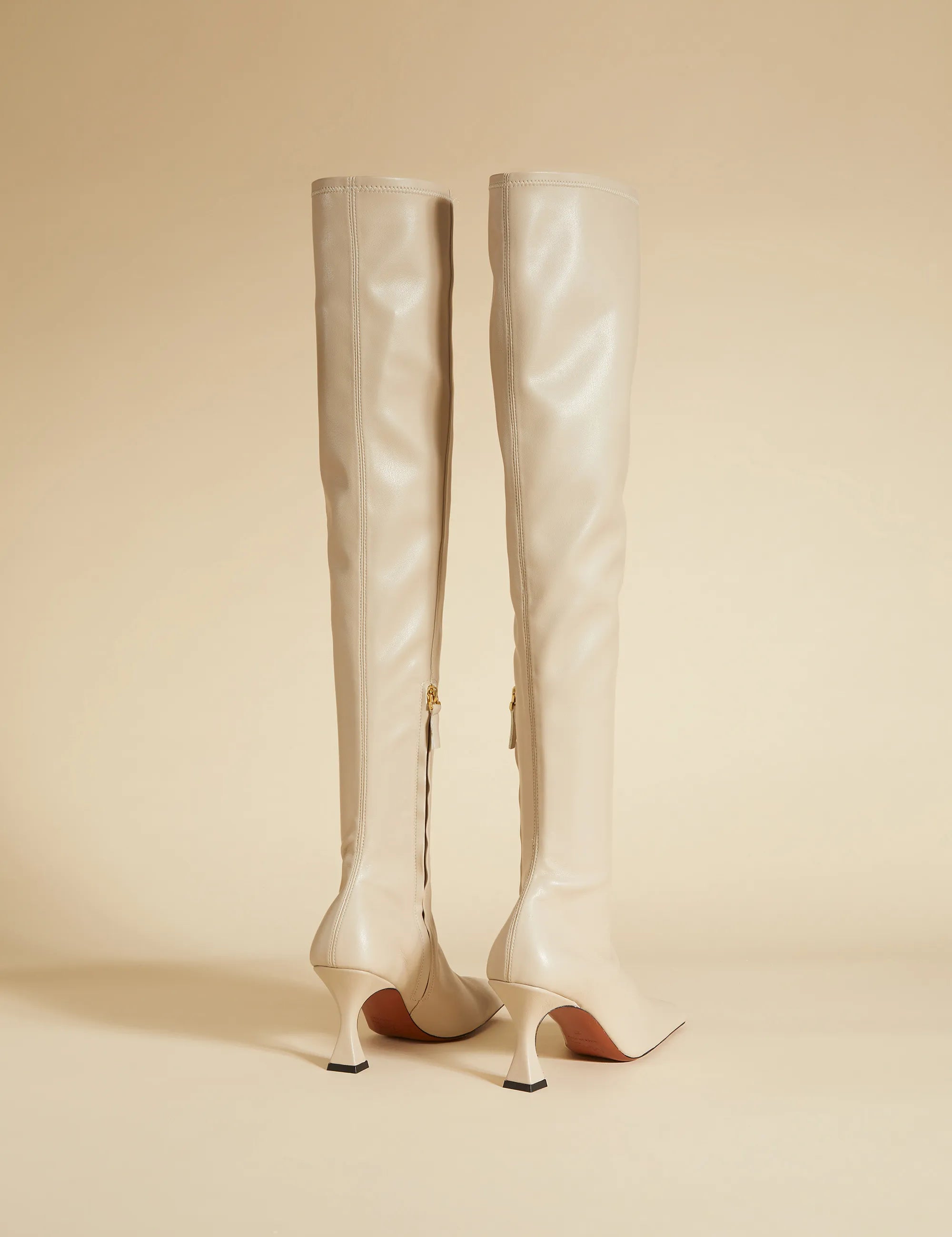 Over Knee High Duck Boots Light Grey Back