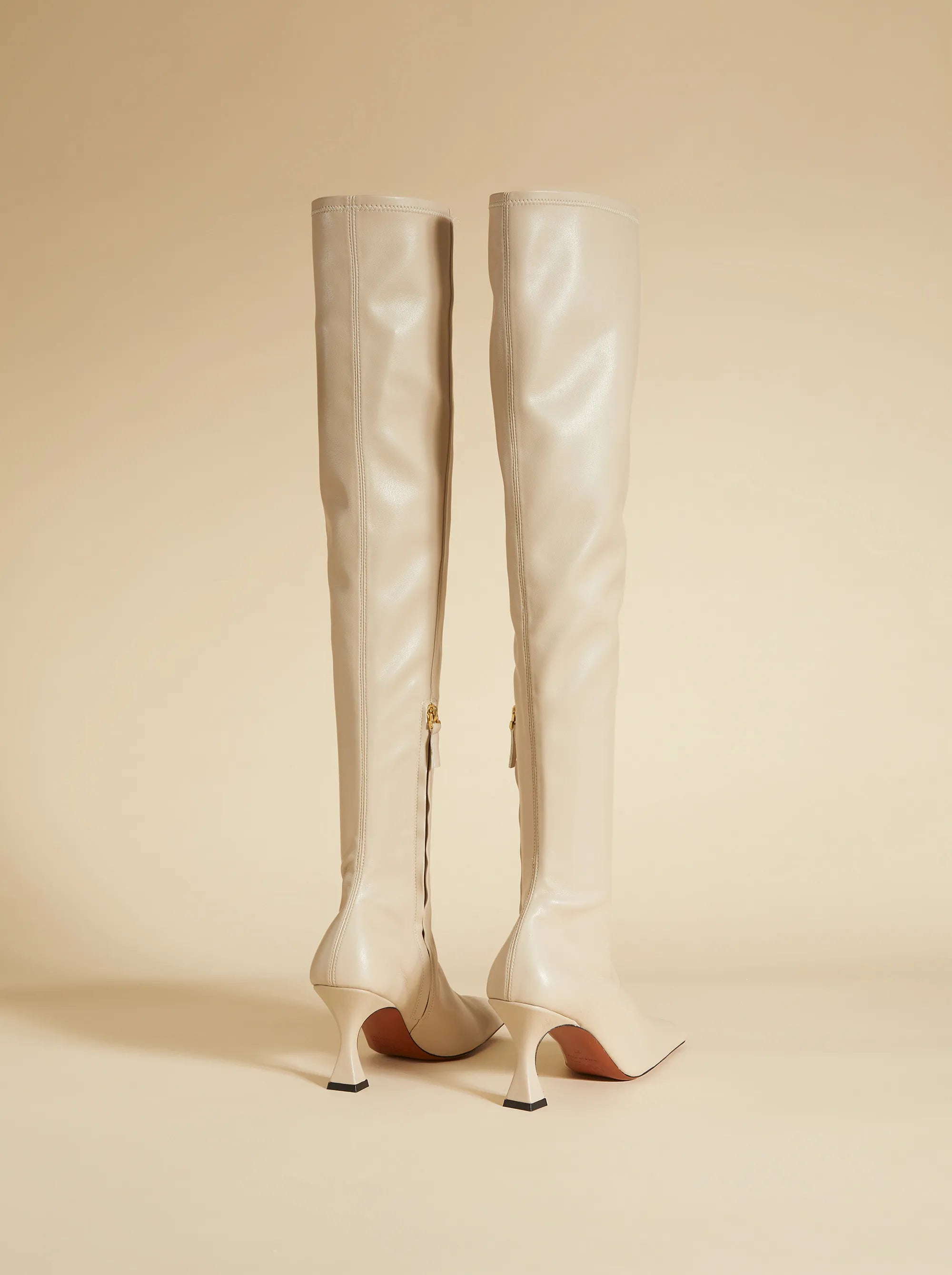 Over Knee High Duck Boots Light Grey Back