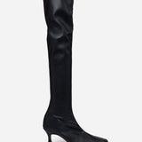 Over Knee High Duck Boots Black Soft