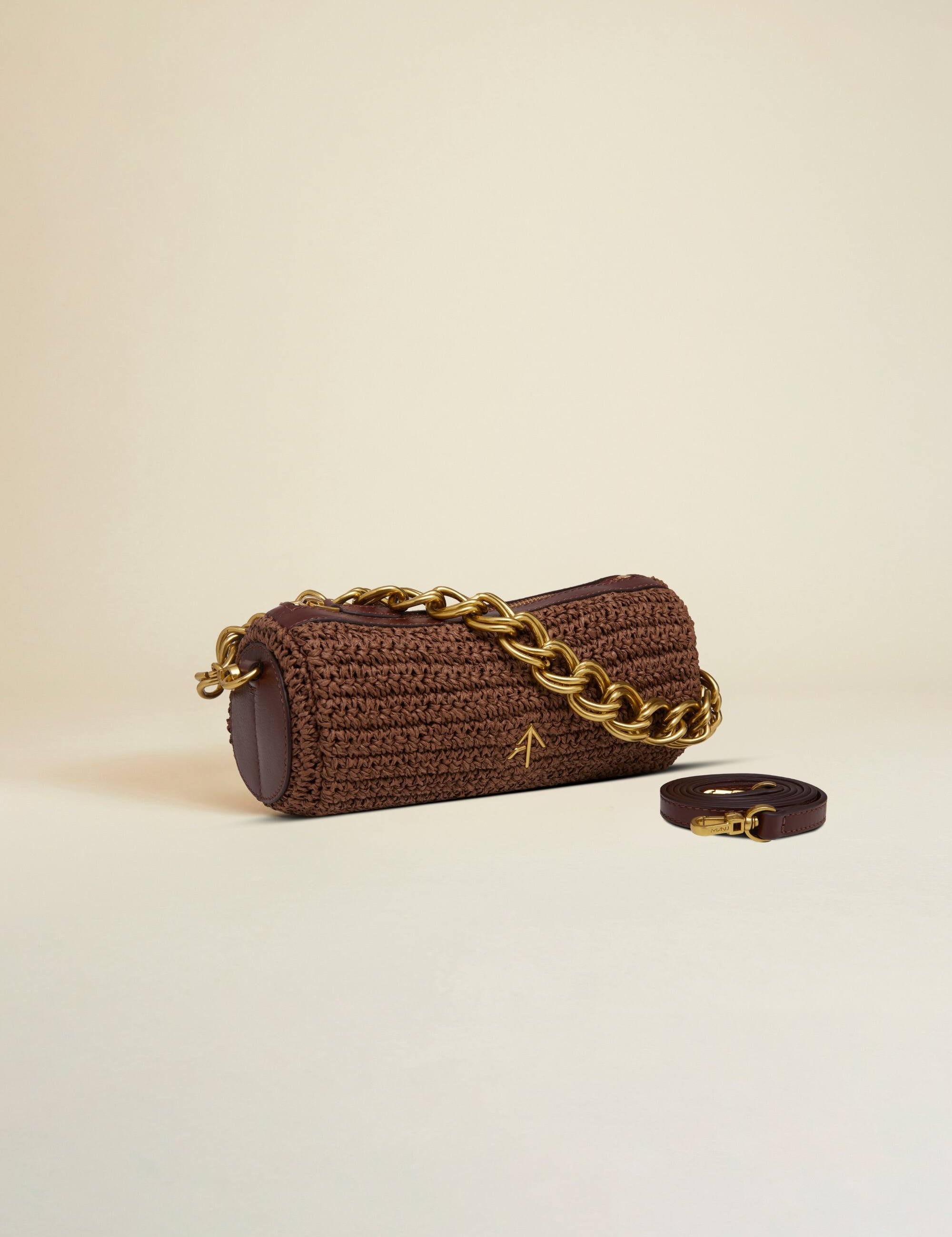 XX Mini Cylinder Reddish Brown Crochet Side