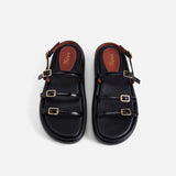 Cage Chunky Slides Black Soft Front