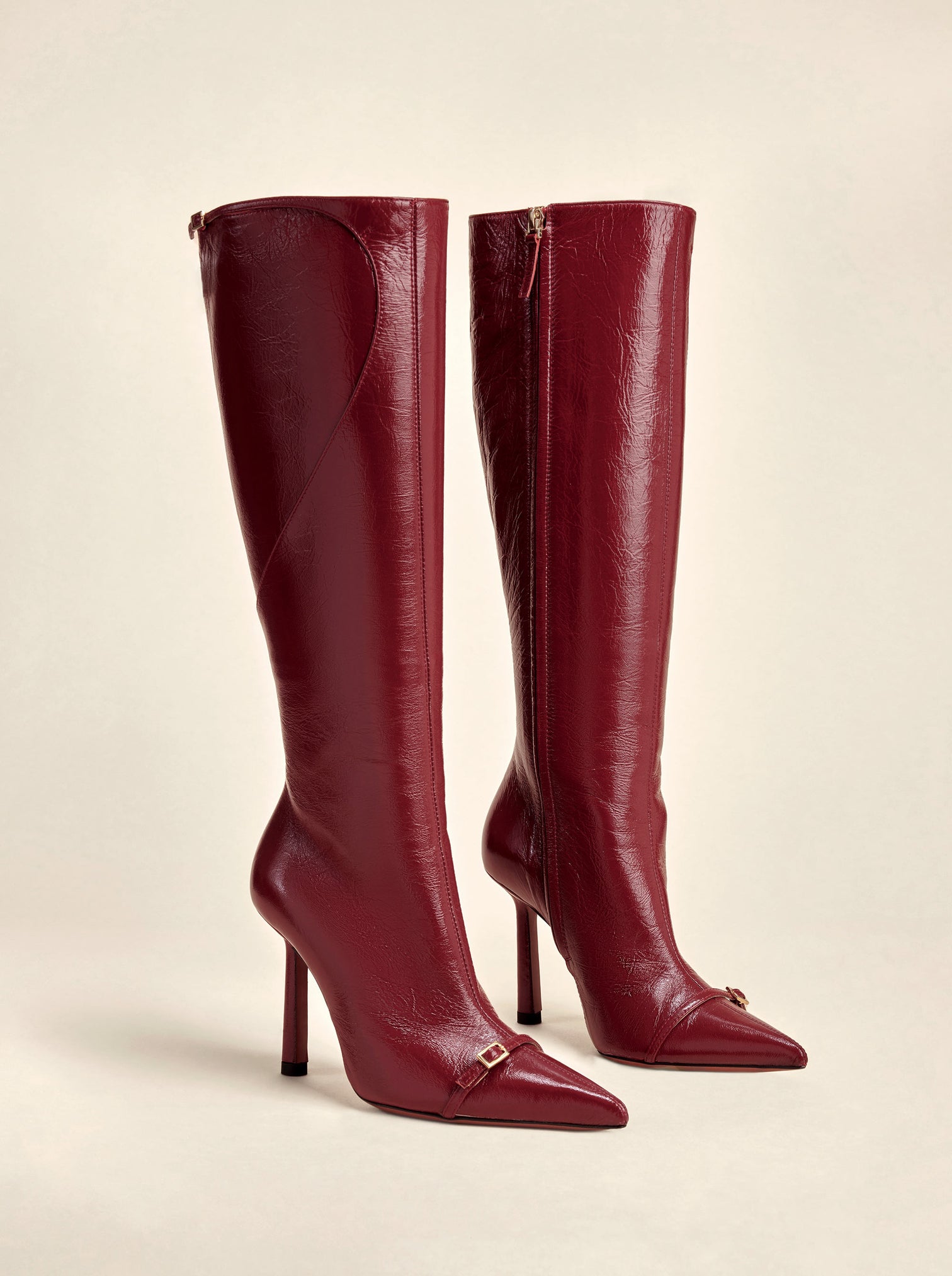 knitted pointed toe mid-tube ankle boots