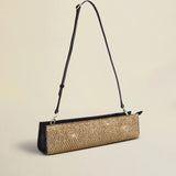 Pencil Box Gold Mesh & Black Suede Side