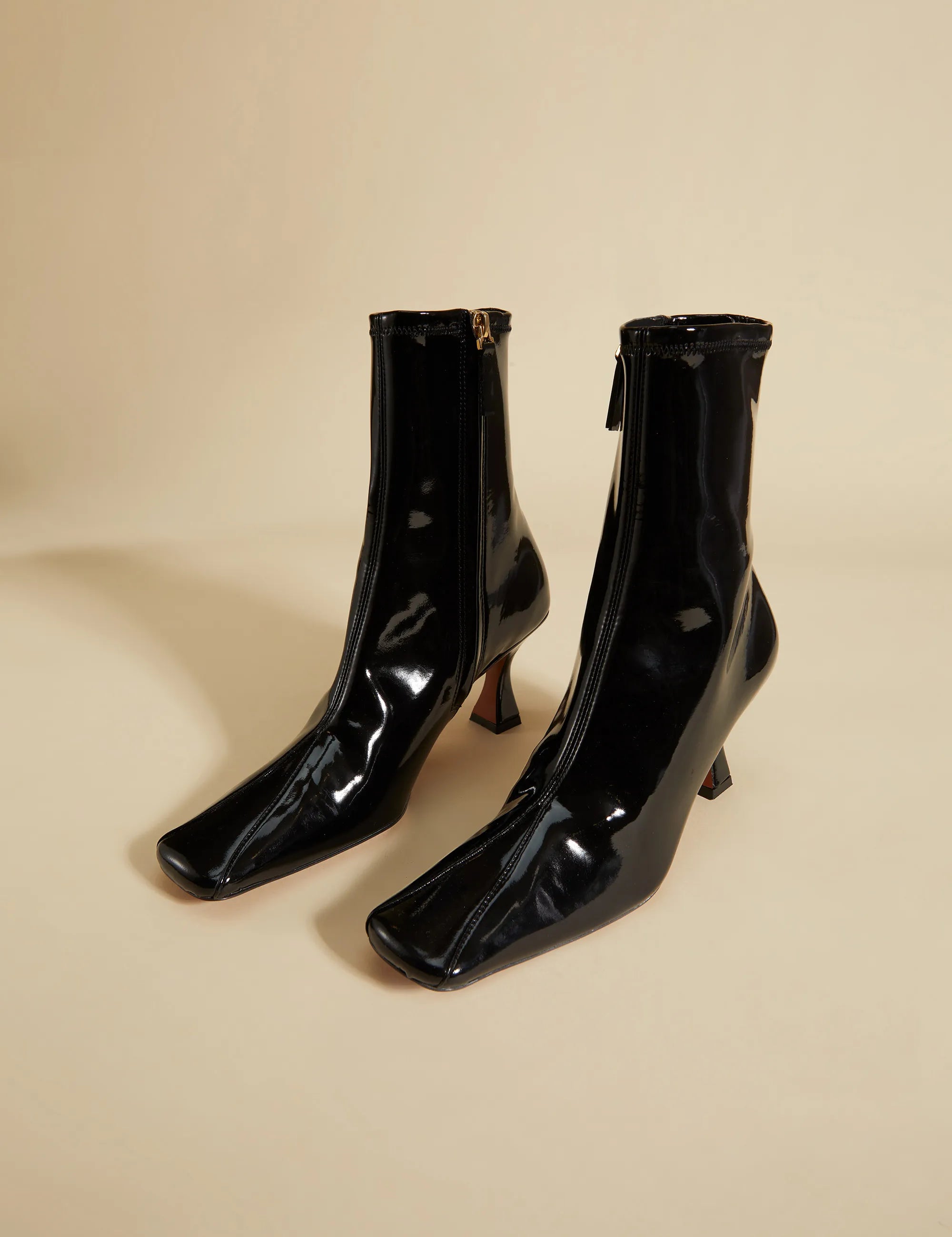 Duck Boots Stretch Vegan Patent Black