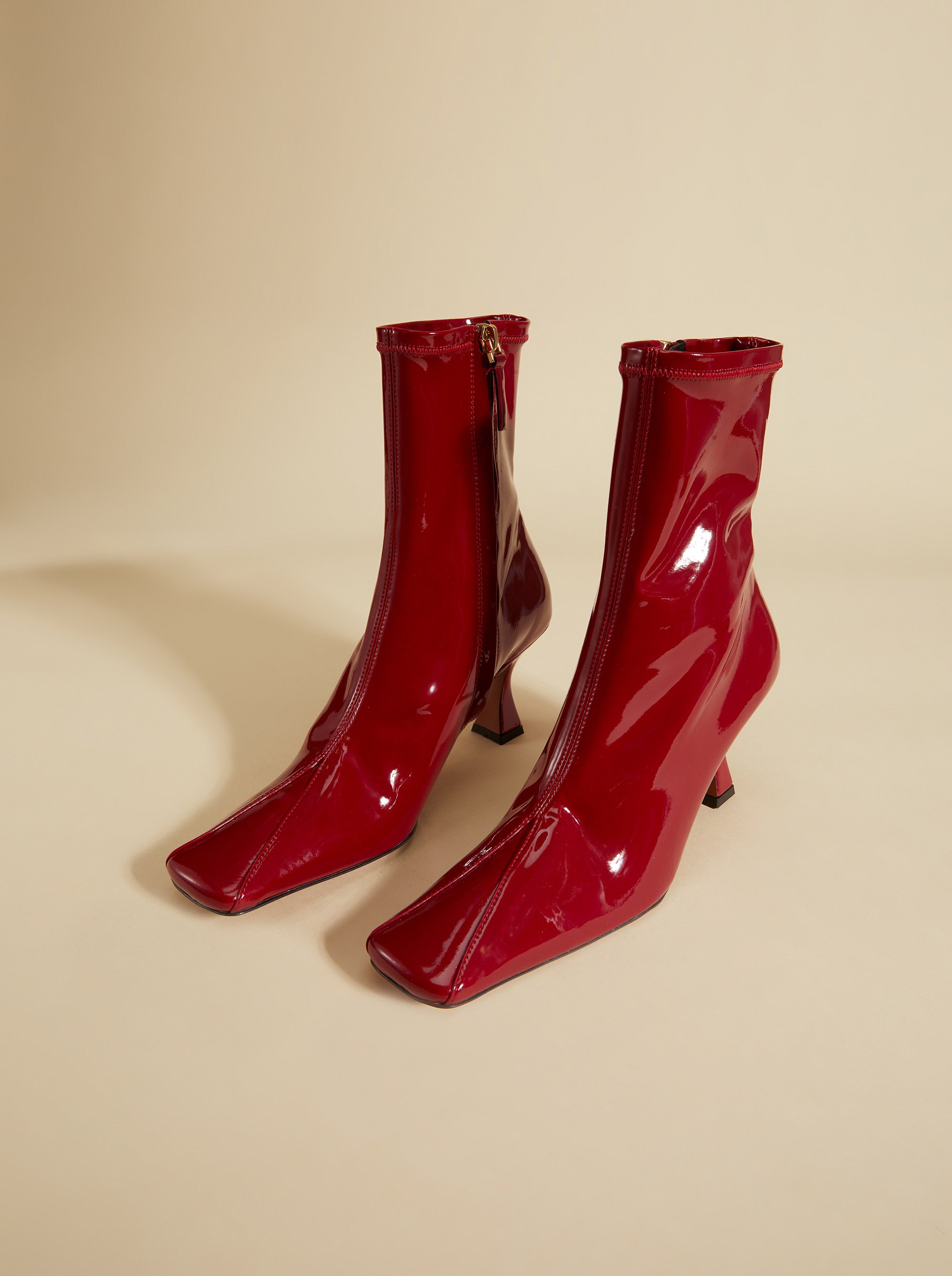 Duck Boots Stretch Vegan Patent Red