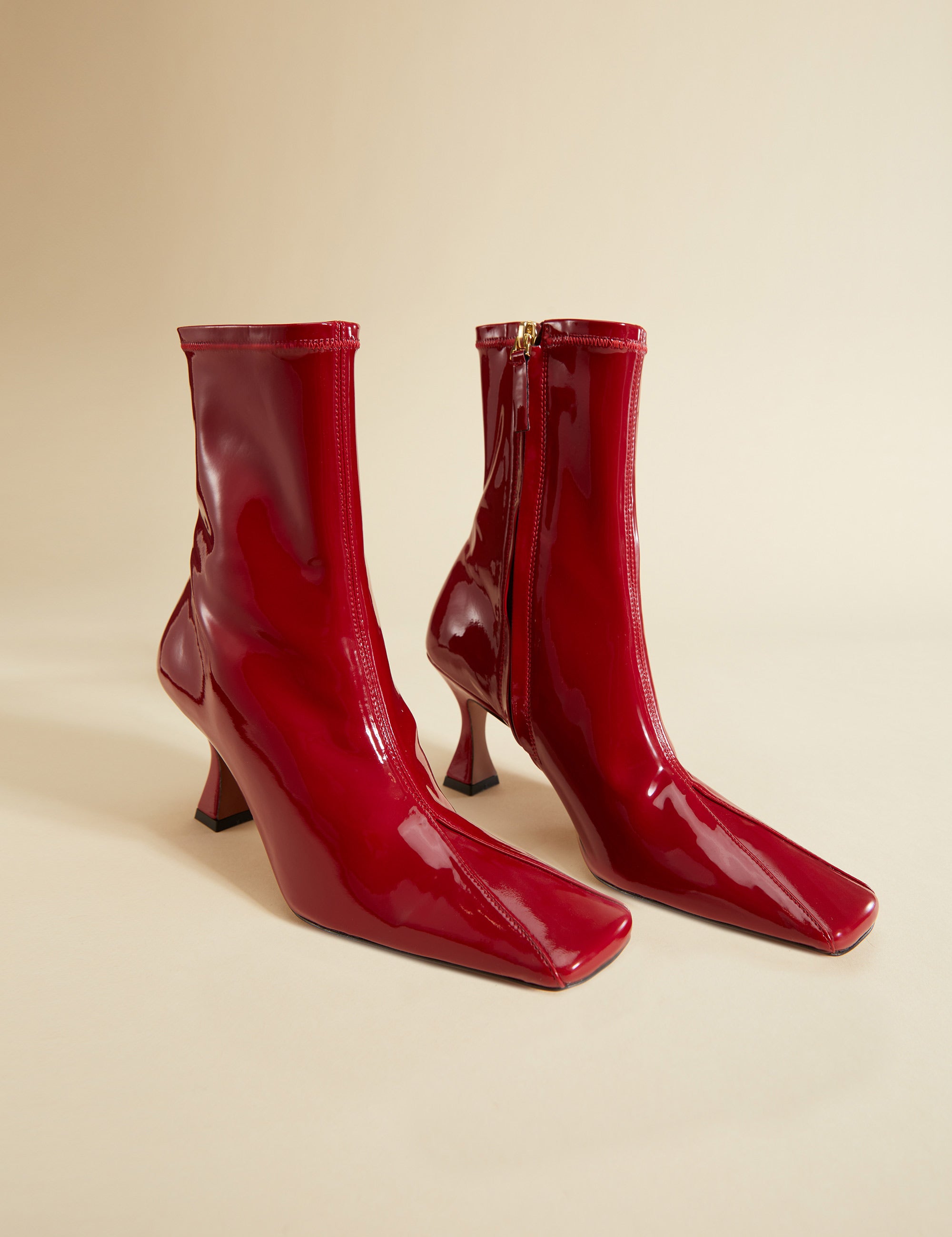 Duck Boots Stretch Vegan Patent Red