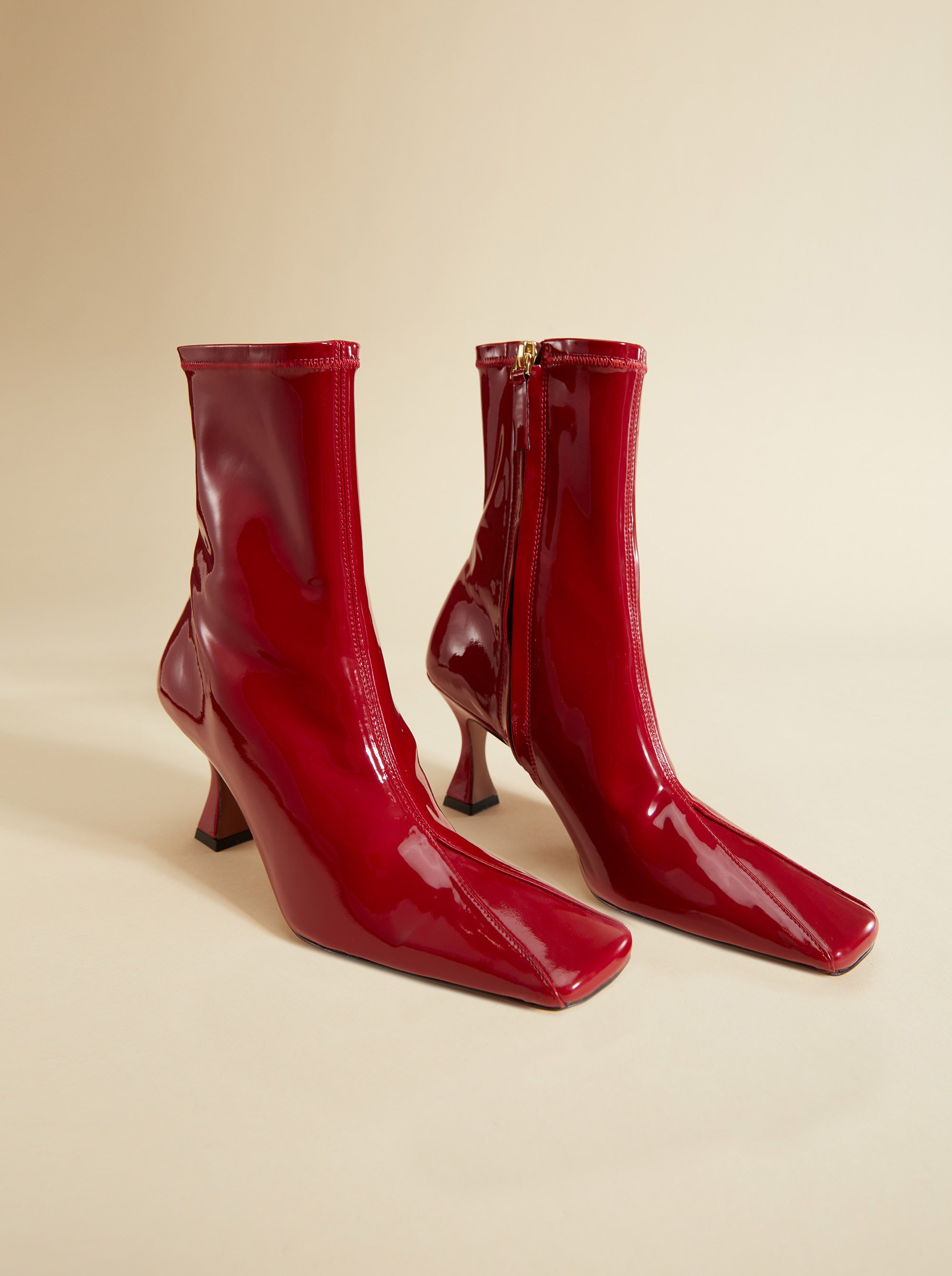 Duck Boots Stretch Vegan Patent Red