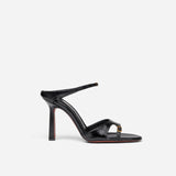 Almond Toe Sandals Black High Gloss