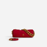 XX Mini Cylinder Red Suede Front