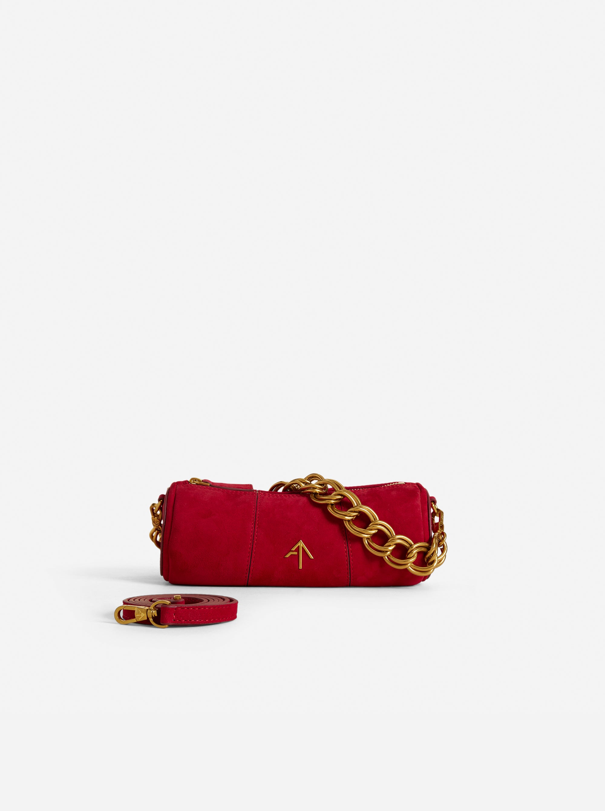 XX Mini Cylinder Red Suede Front
