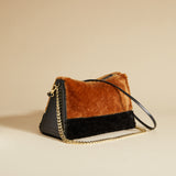 Prism Chain Shearling Calf Leather Safari&Black 2