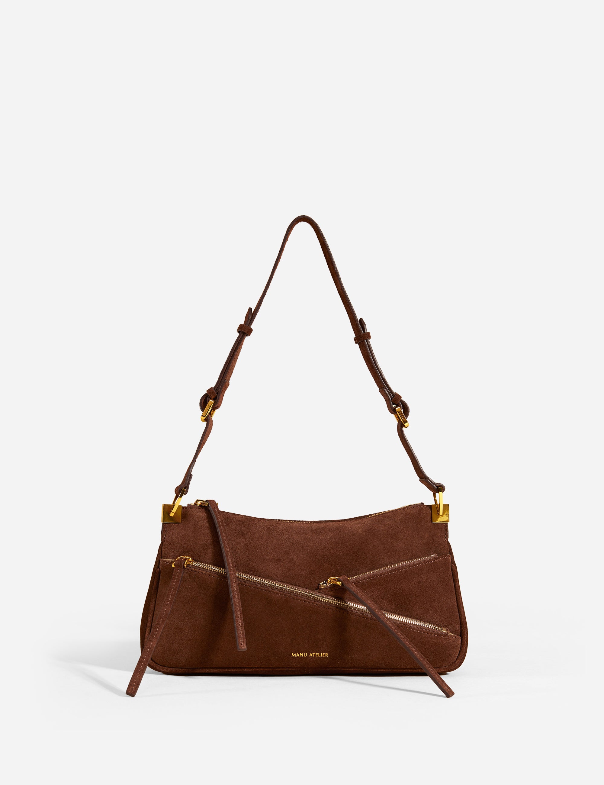 Three Zipped Chocolate Suede Front