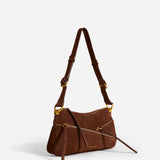 Three Zipped Chocolate Suede Side